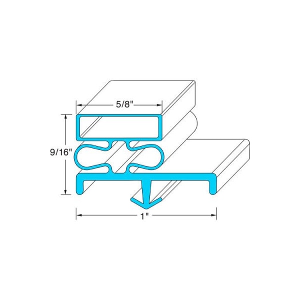 Allpoints Allpoints 741252 Door Gasket 21 3/8" X 60 1/2" For Continental Refrigerator 741252 - main